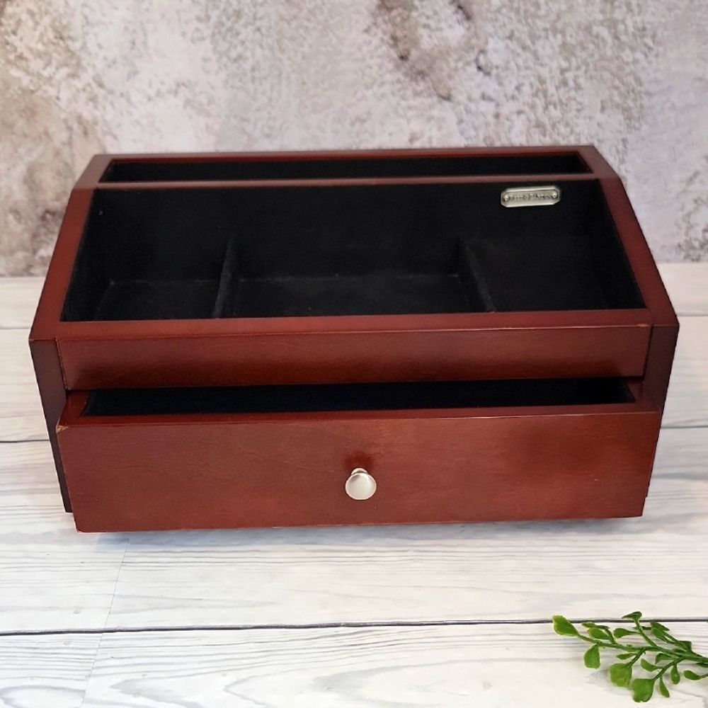 Reed & Barton Mens Wooden Jewelry Box